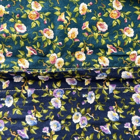 Lot 2 Handmade Patchwork Quilt Throw Pillow Cover Morning Glory & Ditsy Floral - Picture 4 of 16